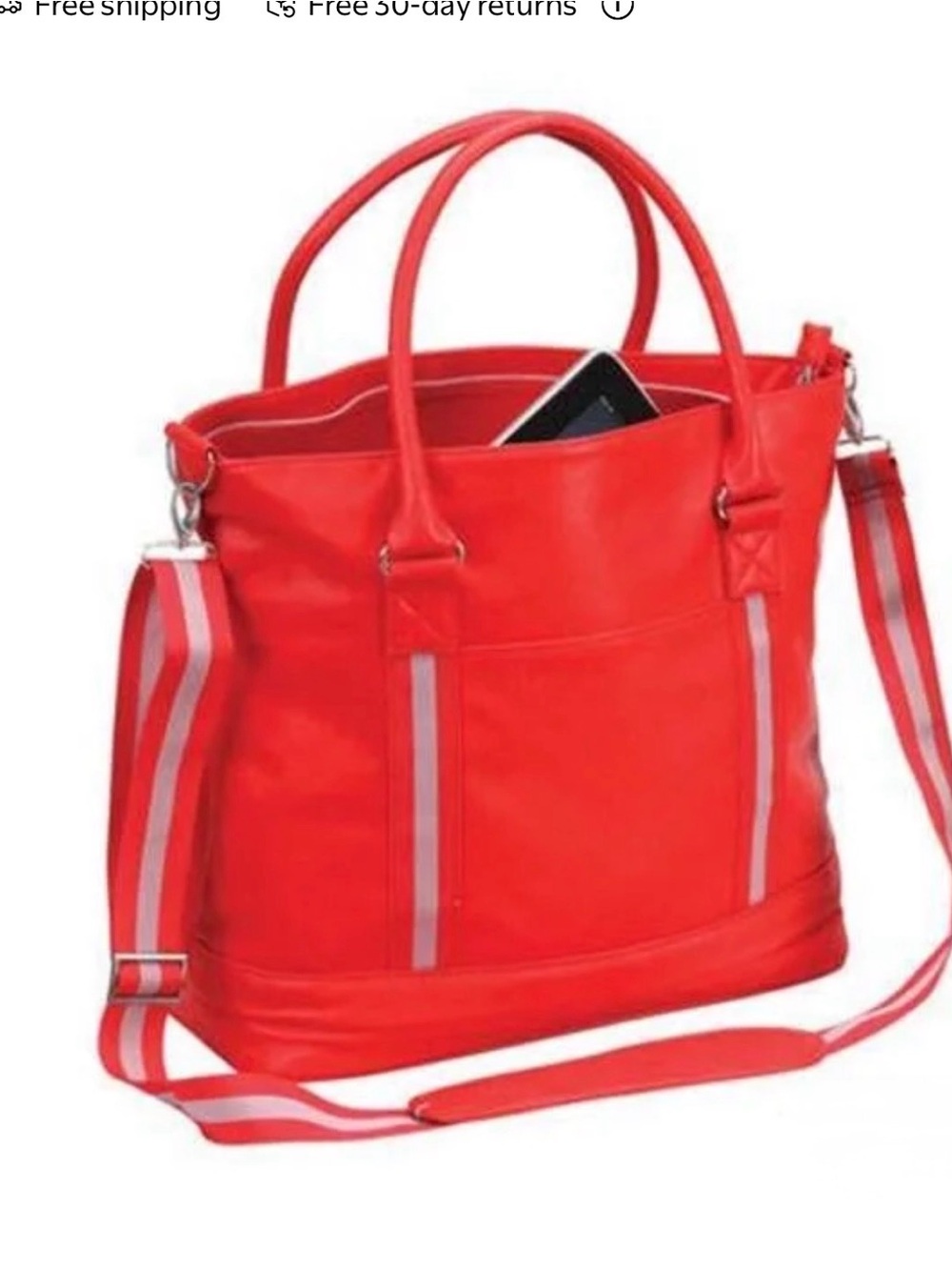 Large Tote Bag, Detachable Strap, laptop pocket Great for work or travel